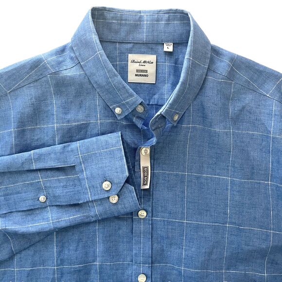Baird McNutt Murano Linen Button Up Shirt Mens Large Button Up Non Iron - Picture 1 of 6